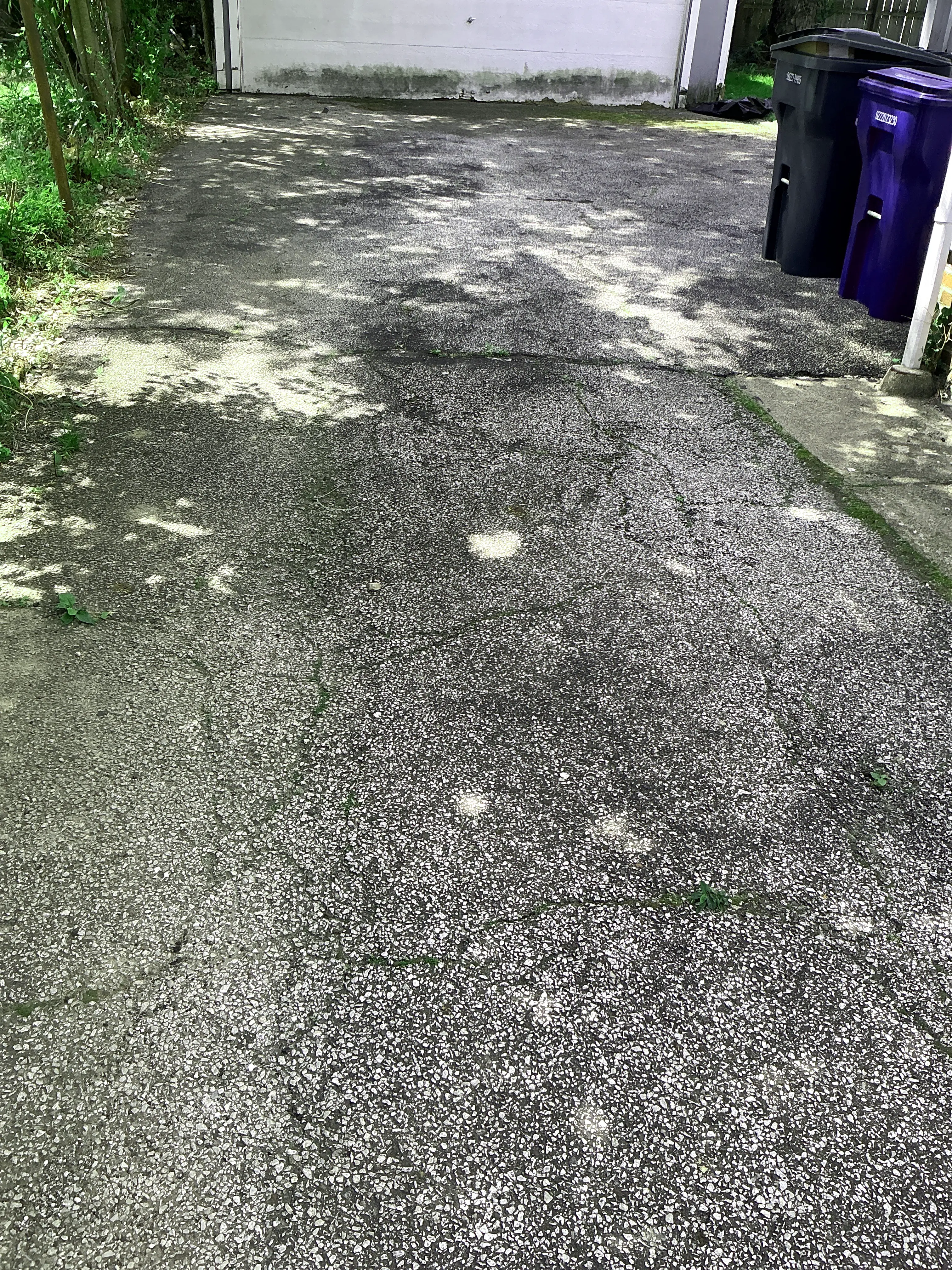 Asphalt driveway with cracking and aging pavement during home inspection 2026-07-13