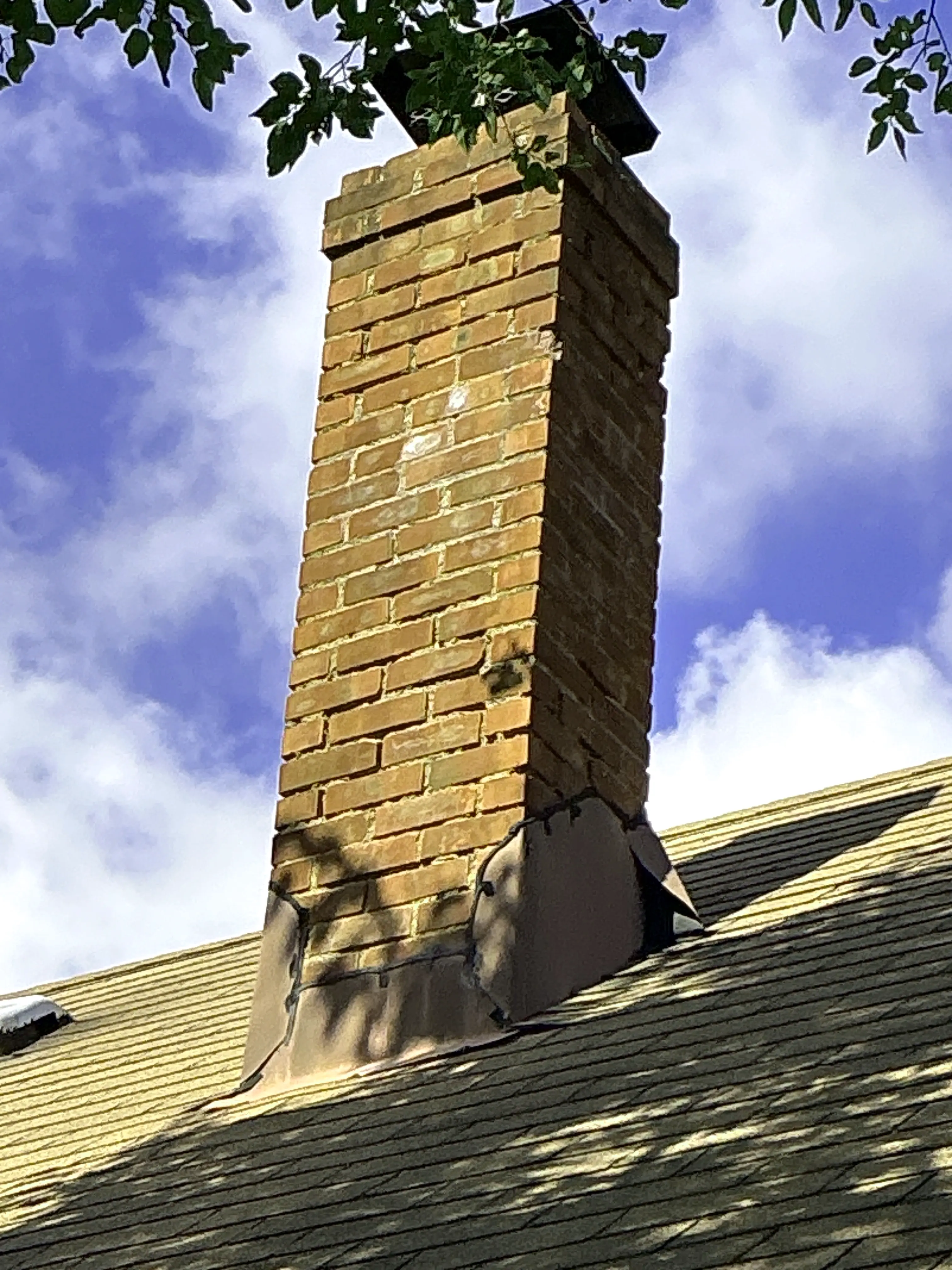 Brick chimney and roof flashing inspection 2026-08-11