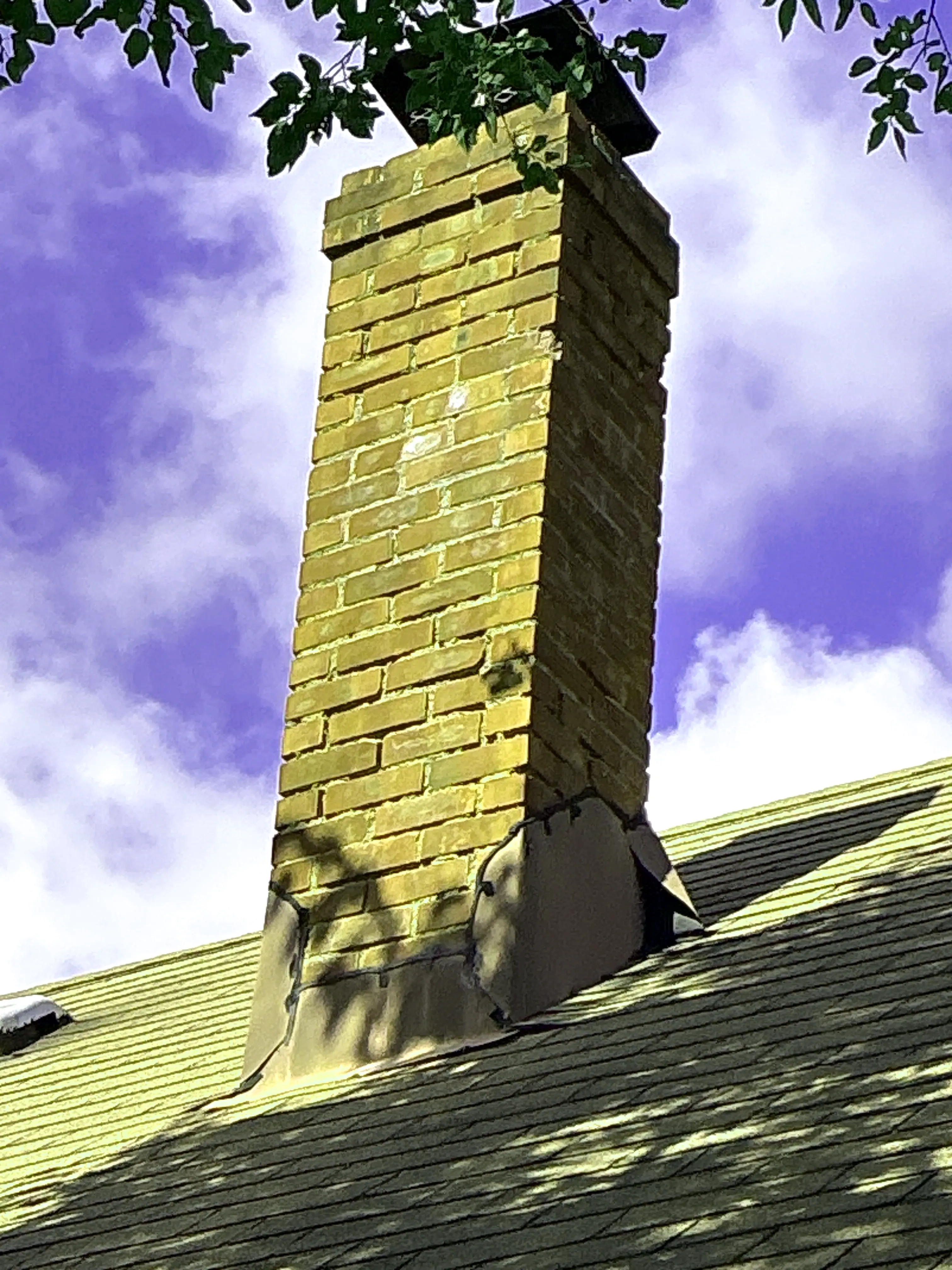 Brick chimney and roof flashing inspection 2026-08-23
