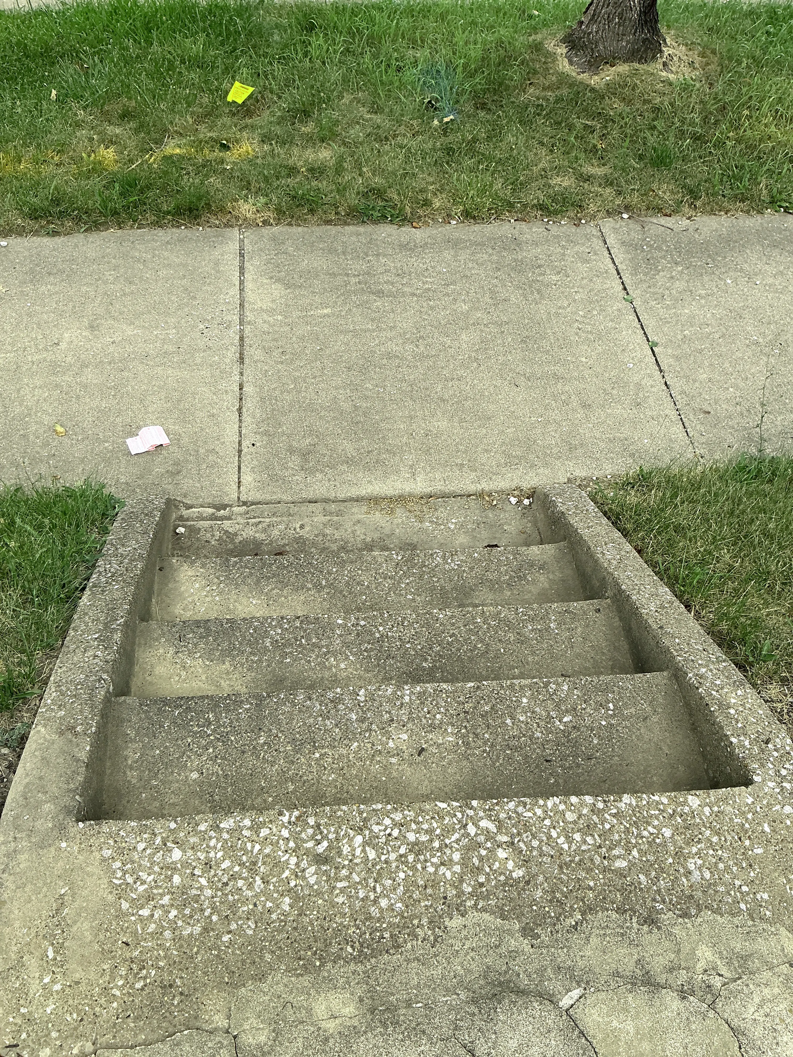 Concrete outdoor steps next to sidewalk and lawn 2026-08-25