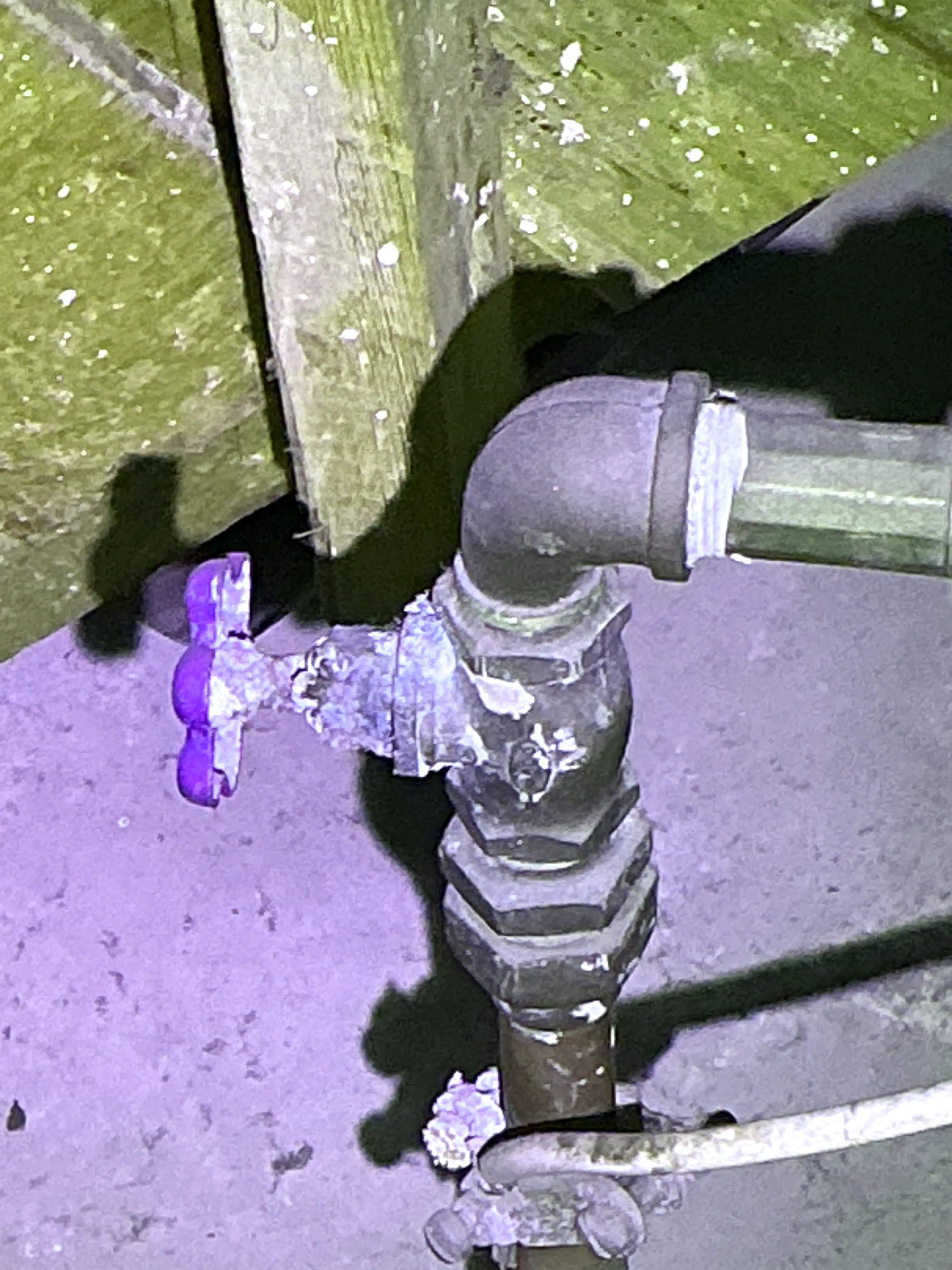 Corroded plumbing shut-off valve with heavy white mineral buildup 2026-08-22